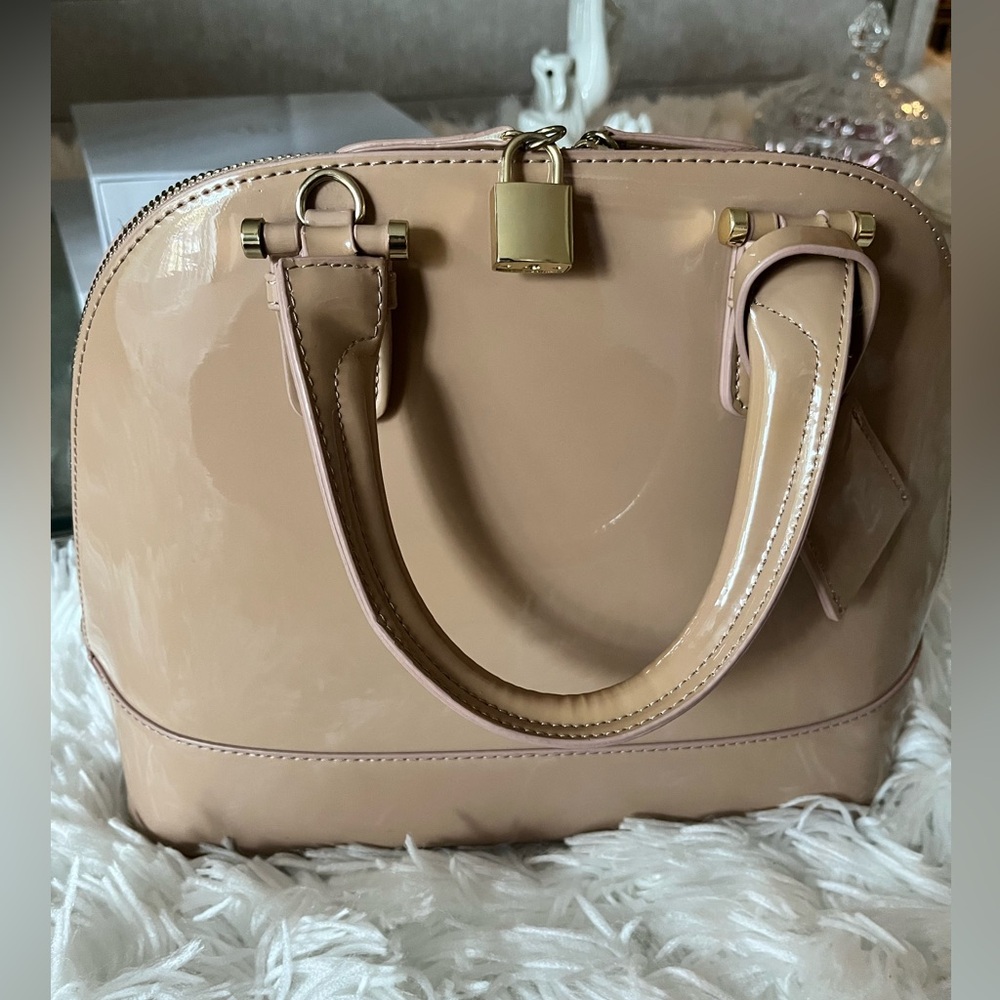 Mauve Patent Leather Dome Handbag